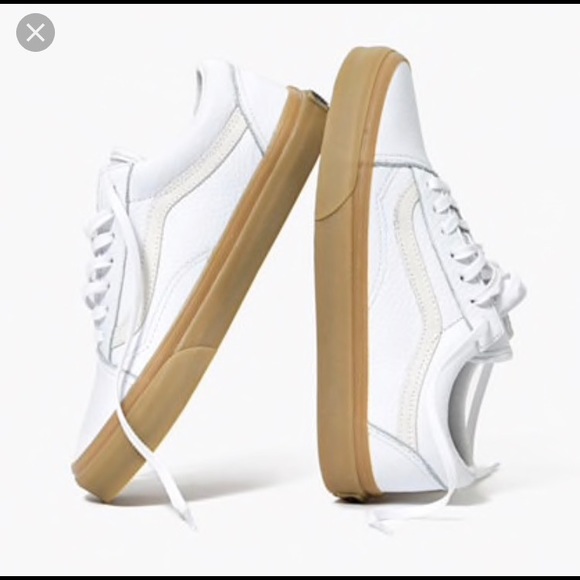 vans white leather sneakers